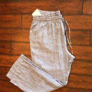 NWT Ellen Tracy Wide Leg Linen Pants